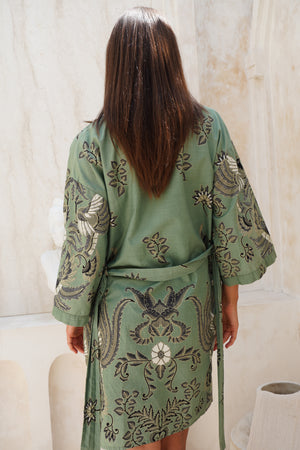 Mint Batik Kimono Robe