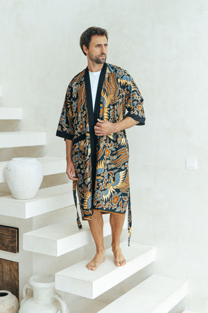 Men's Kimono Robe, Unisex Kimono Jacket Robe, Wear The World