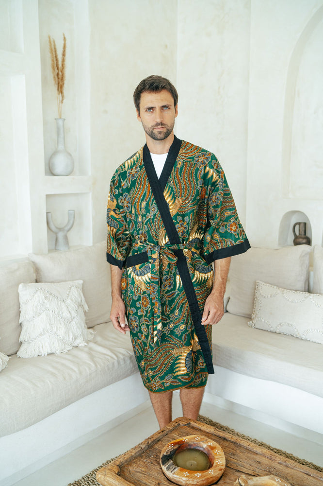 Men's Luxury Robe, Men's Kimono Jacket Robe, Wear The World