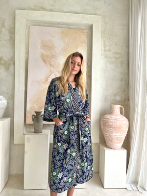 Full Length Kimono Robe, Full Length Silk Robe, Wear The World