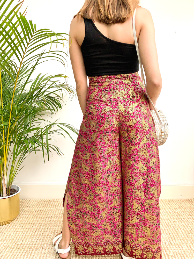 Pink Paisley Wrap Around Trousers - Wear the World