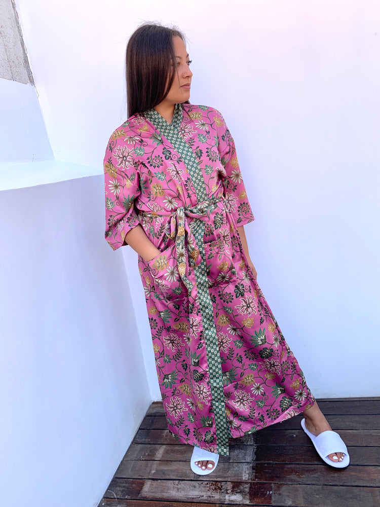Pink Kimono Robe | Long Pink Robe | Wear the World