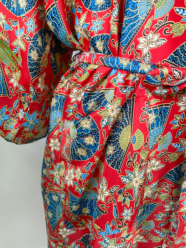 Red Silk Kimono Robe - Wear the World