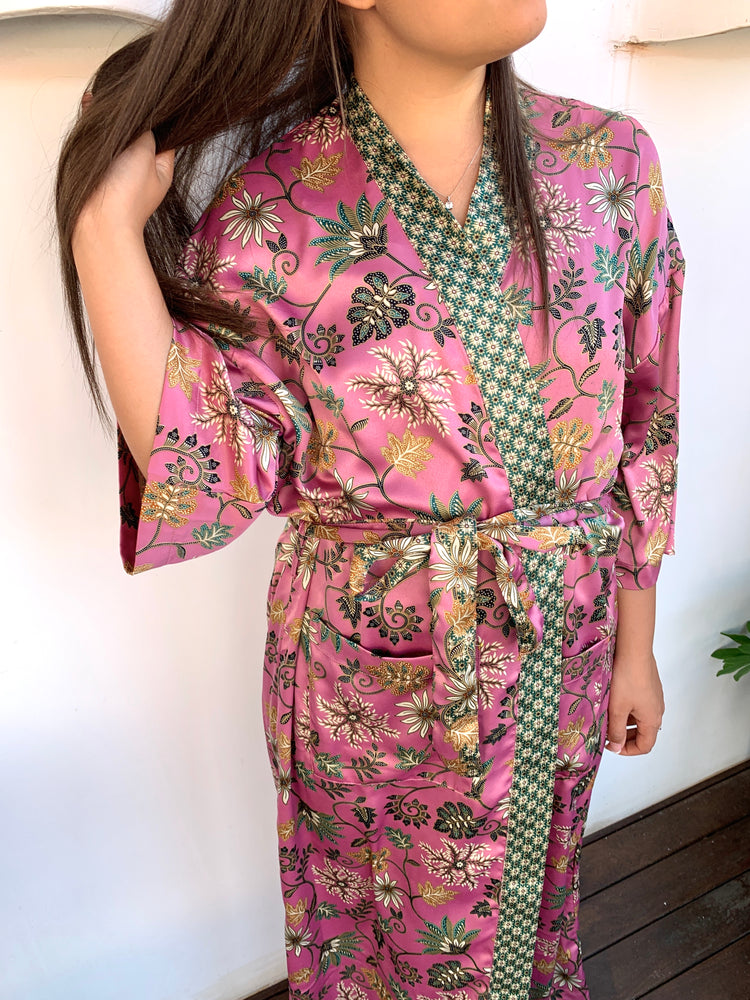 Pink Kimono Robe | Long Pink Robe | Wear the World
